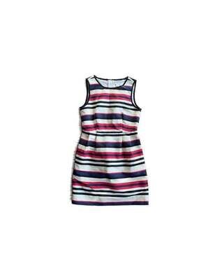 J. Crew Red White Blue Striped Sleeveless Sheath Dress